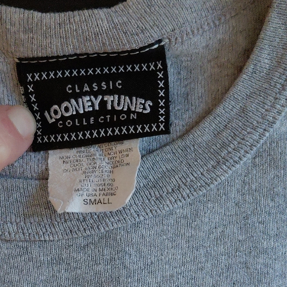 Vintage 90s Classic Warner Brothers Gray 'Good Kitty' Short Sleeve Tee Size S - Picture 2 of 4